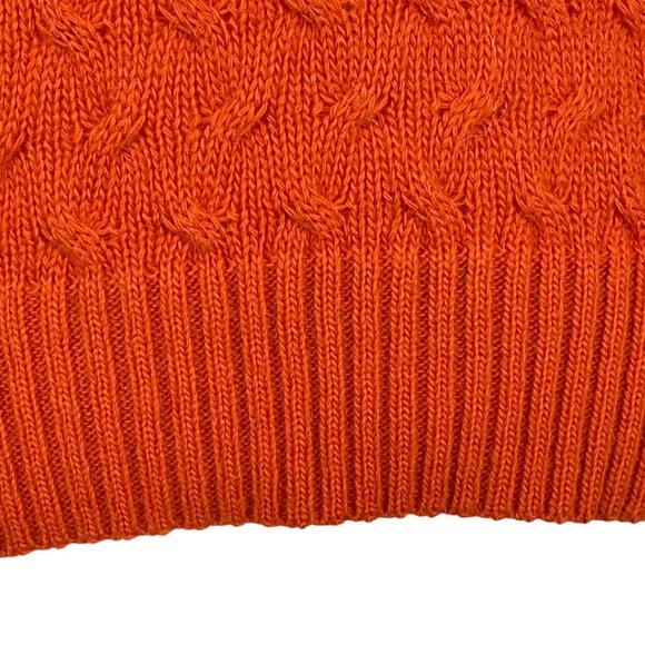 Anthropologie Hekla & Co Wool Blend Burnt Orange Cable Knit Cowl Neck Sweater S - Picture 9 of 13